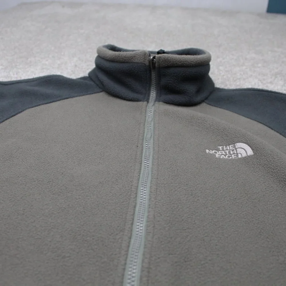The North Face Sweatshirt Mens Large Gray Full Zip Long Sleeve Fleece Jacket TNF